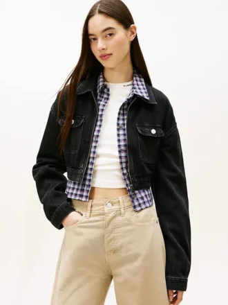 Krótka kurtka jeansowa z zamkiem Tommy Jeans