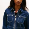Krótka kurtka jeansowa z zamkiem Tommy Jeans Krótka kurtka jeansowa z zamkiem Tommy Jeans