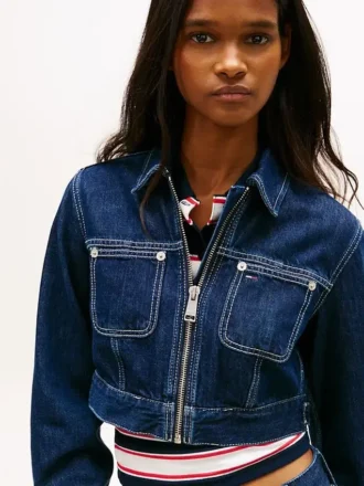 Krótka kurtka jeansowa z zamkiem Tommy Jeans