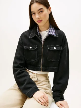 Krótka kurtka jeansowa z zamkiem Tommy Jeans