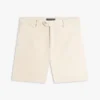 Krótkie szorty z mieszanki bawełny i lnu o regularnym kroju
