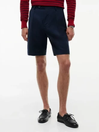 Krótkie szorty z plisowanej wełny New York Label