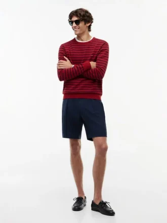 Krótkie szorty z plisowanej wełny New York Label