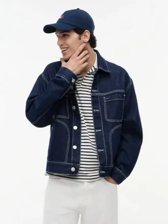 Kurtka dżinsowa Tommy Jeans w ciemnym odcieniu