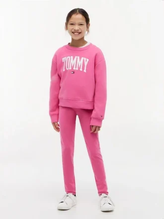 Legginsy dla dziewczynek z logo Tommy w stylu college’u