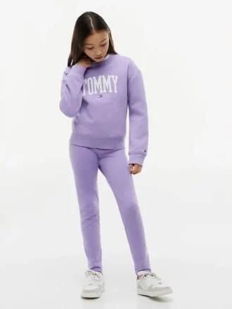 Legginsy dla dziewczynek z logo Tommy w stylu college’u