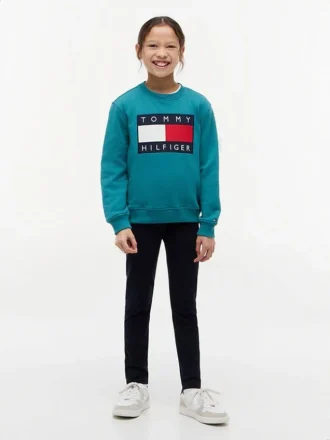 Legginsy dla dziewczynek z logo Tommy w stylu college’u