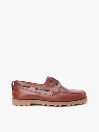 Lekkie skórzane buty żeglarskie z grubym bieżnikiem