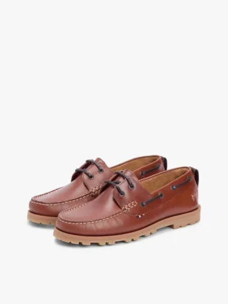 Lekkie skórzane buty żeglarskie z grubym bieżnikiem