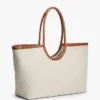 Lniana torba typu maxi z monogramem Lniana torba typu maxi z monogramem