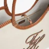 Lniana torba typu maxi z monogramem Lniana torba typu maxi z monogramem