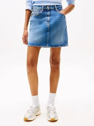 Mini spódniczka jeansowa Tommy Jeans z wysokim stanem Mini spódniczka jeansowa Tommy Jeans z wysokim stanem