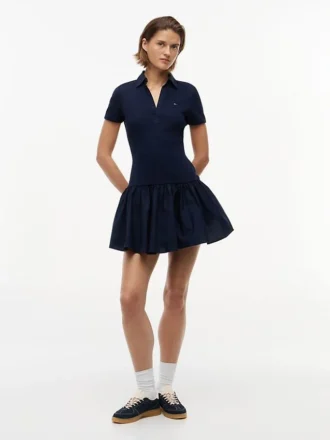 Mini sukienka polo Tommy Jeans z mieszanych materiałów