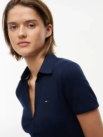Mini sukienka polo Tommy Jeans z mieszanych materiałów