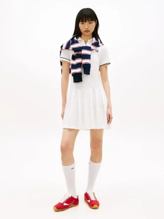 Mini sukienka polo z plisami Tommy Jeans