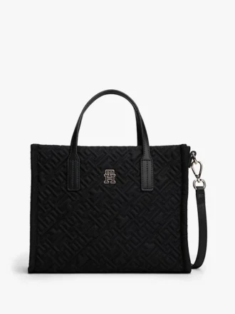 Mini torba z nylonu z monogramem i przeszyciami Mini torba z nylonu z monogramem i przeszyciami