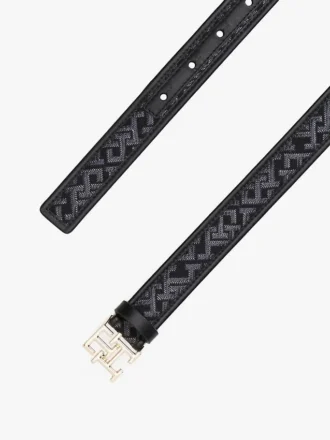 Pasek z żakardowym wzorem i klamrą z monogramem