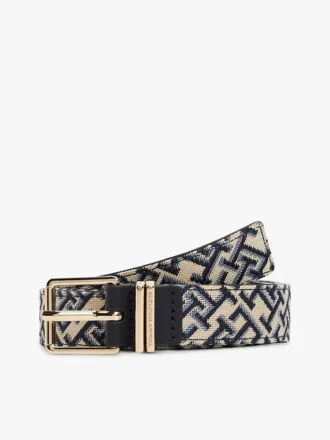 Pasek z monogramem w stylu żakardowym