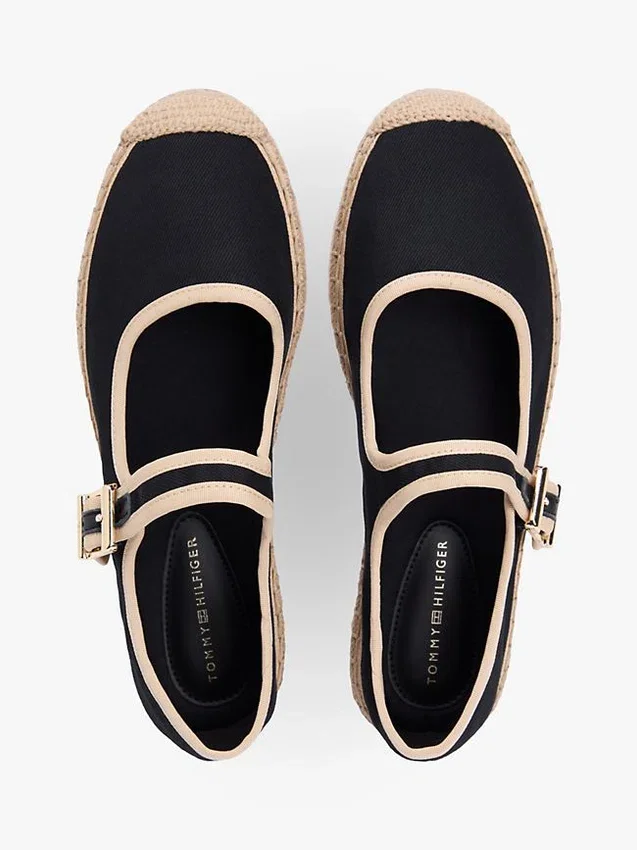 Płócienne espadryle typu mary jane Płócienne espadryle typu mary jane