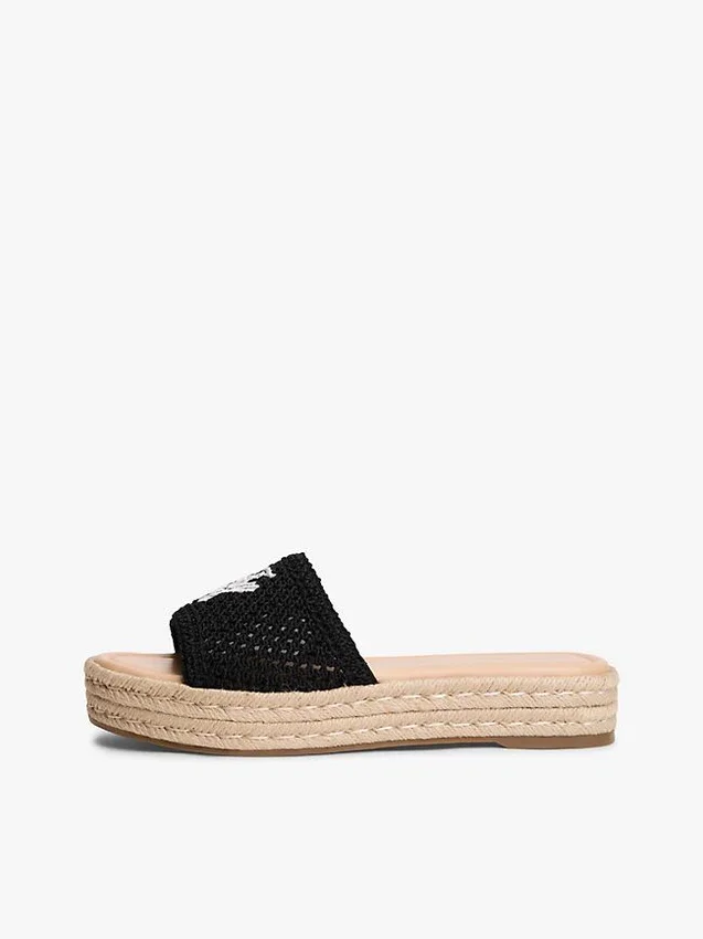 Sandały typu espadryle z haftowanym monogramem Sandały typu espadryle z haftowanym monogramem