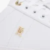 Skórzane trampki z monogramem na obcasie Skórzane trampki z monogramem na obcasie
