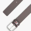 Skórzany pasek Tommy Jeans z emaliowaną plakietką Skórzany pasek Tommy Jeans z emaliowaną plakietką