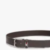 Skórzany pasek Tommy Jeans z emaliowaną plakietką Skórzany pasek Tommy Jeans z emaliowaną plakietką