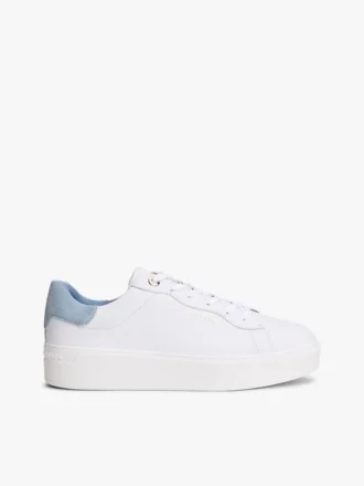 Sneakersy na platformie z mieszanki skóry