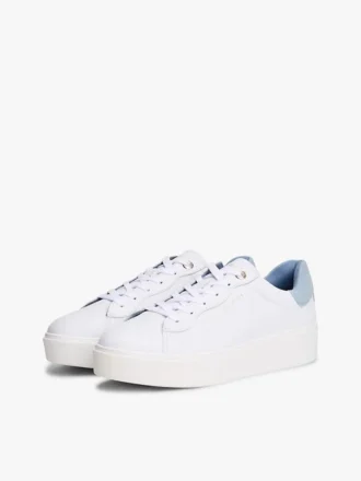 Sneakersy na platformie z mieszanki skóry