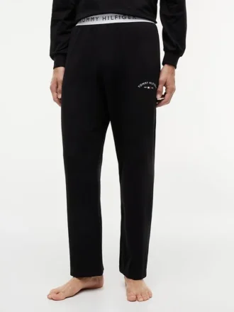 Spodnie do spania z logo Hilfiger w stylu pique