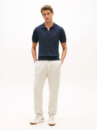 Spodnie dresowe z logo Hilfiger Crest w stylu melange