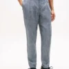 Spodnie lniane New York Label w kratę Glen