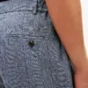 Spodnie lniane New York Label w kratę Glen