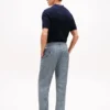Spodnie lniane New York Label w kratę Glen
