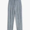 Spodnie lniane New York Label w kratę Glen