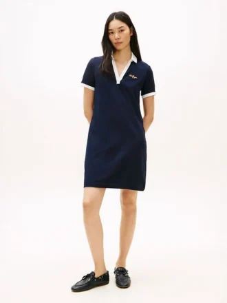 Sukienka polo z haftowanym napisem Hilfiger