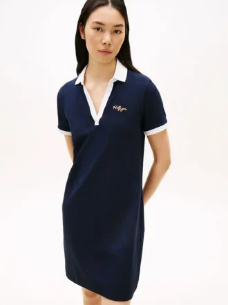 Sukienka polo z haftowanym napisem Hilfiger