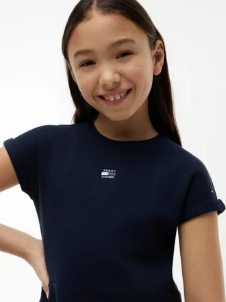 Sukienka typu skater dla dzieci z logo w tonacji kolorystycznej