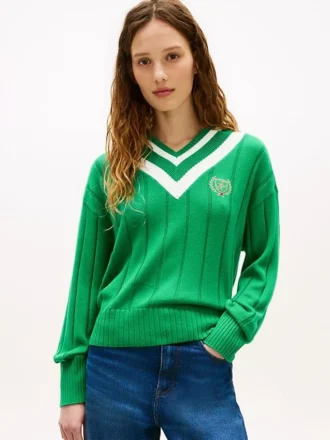 Sweter Cricket z logo liścia laurowego