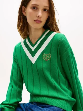 Sweter Cricket z logo liścia laurowego