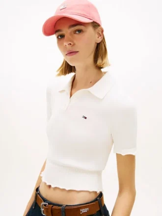Sweter polo Tommy Jeans z wykończeniem w stylu „lettuce-trim”