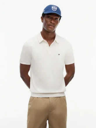 Sweter polo z krótkim rękawem