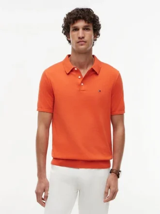 Sweter polo z krótkim rękawem