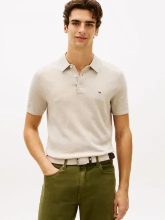 Sweter polo z krótkim rękawem