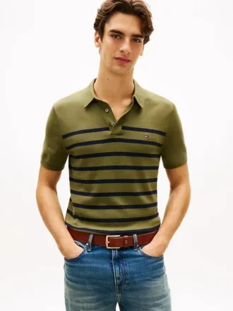 Sweter polo z krótkim rękawem