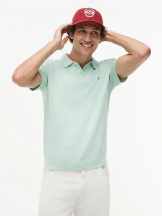 Sweter polo z krótkim rękawem