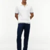 Sweter polo z krótkim rękawem i splotem warkoczowym