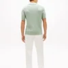 Sweter polo z krótkim rękawem i splotem warkoczowym Sweter polo z krótkim rękawem i splotem warkoczowym