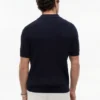Sweter polo z krótkim rękawem i splotem warkoczowym
