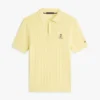 Sweter polo z krótkim rękawem i splotem warkoczowym Sweter polo z krótkim rękawem i splotem warkoczowym
